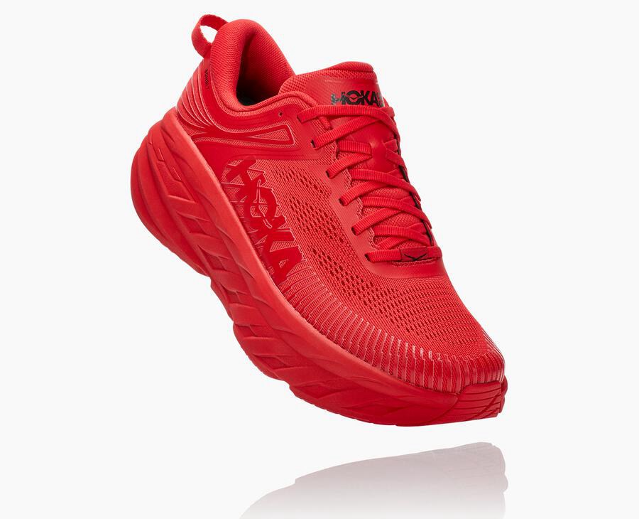 Hoka One One Mens Running Shoes - Bondi 7 - Red - KJPC76048